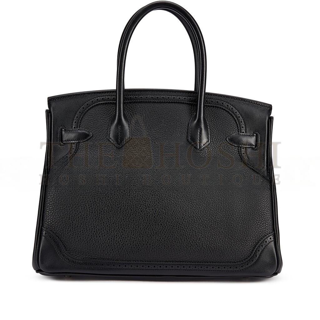 H**me5 BIRKIN 30 WIFT WITH TOGO LEATHER BLACK SILVER BUCKLE BAG 195482 (30*22*15cm) Master Quality